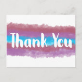 Vielen Dank Watercolor Pink Lila Blue Postkarte (Vorderseite)