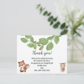 Vielen Dank Watercolor Woodland Tiere Postkarte (Stehend Vorderseite)