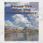 Vielen Dank Watson Lake Reflection Prescott Arizon Weinetikett (Einzelnes Label)