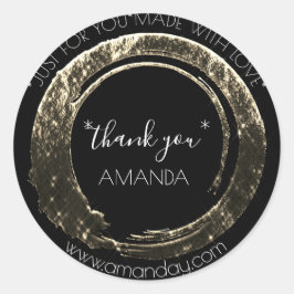 Vielen Dank Web-Boutique Shop Name Black Gold Runder Aufkleber