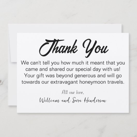 Vielen Dank_Wedding Gäste danke Ihnen Karten (Vorderseite)