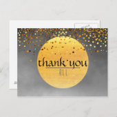 Vielen Dank Wedding Moon Confetti Glitzer Black Postkarte (Vorne/Hinten)