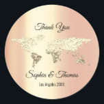 Vielen Dank Wedding World Map Ziel Golden Globe Runder Aufkleber<br><div class="desc">Ein eleganter Aufkleber für Studierende,  Reisebüros Finanzdienstleistungen,  Hochzeitreisen etc. Dies ist einfach ein modernes Instrument,  das Ihnen hilft,  Kunden für Ihr Unternehmen zu gewinnen und Ihr Unternehmen wachsen zu lassen Jede andere Frage,  bitte lass mir wissen. Einen besonderen Tag! FlorenceK-Design</div>