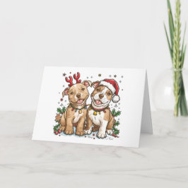 Vielen Dank Weihnachten Pit Bull Hunde Dankeskarte