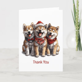 Vielen Dank Weihnachten Shiba Inu Santa Dogs Dankeskarte