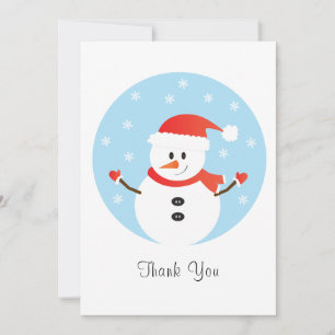 Vielen Dank Weihnachten Snowman Snowflakes Dankeskarte