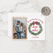 Vielen Dank Weihnachten Weihnachtskranz Hochzeit F Mitteilungskarte (Vorderseite/Rückseite Beispiel)