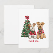 Vielen Dank Weihnachten Welsh Wire Fox Terrier Hun Dankeskarte (Vorne/Hinten)