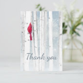 Vielen Dank Weihnachten Winter Kardinal Red Bird A Dankeskarte (Stehend Vorderseite)
