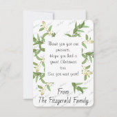 Vielen Dank Weihnachtsfeiertag Custom Personalisie Dankeskarte (Vorderseite)