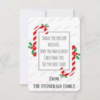 Vielen Dank Weihnachtsfeiertag Custom Personalisie Dankeskarte