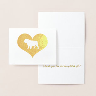 Vielen Dank Weihnachtsgeschenk Bulldog Folienkarte