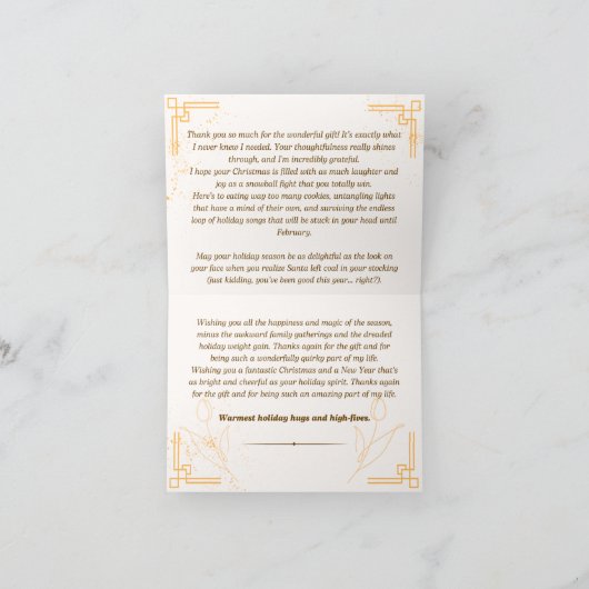 Vielen Dank Weihnachtskarte Dankeskarte (Innenseite)