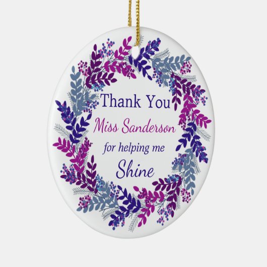 Vielen Dank Weihnachtsmann Lehrer Anerkennung Keramik Ornament (Rechts)