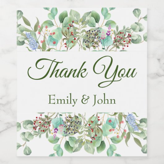 Vielen Dank Weinflaschenfavoriten Weinetikett (Einzelnes Label)