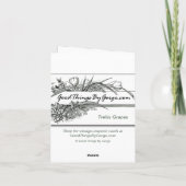 Vielen Dank Weintrauben-Art Deco-elegant Dankeskarte (Rückseite)