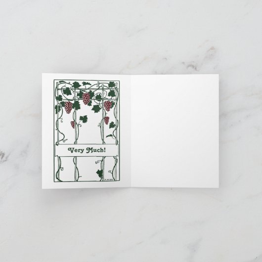 Vielen Dank Weintrauben-Art Deco-elegant Dankeskarte (Innenseite)