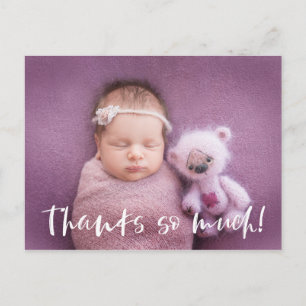 Vielen Dank   Weiß   Danke für Baby-Foto Postkarte