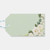 Vielen Dank - Weiße Blume Greenery Geometric Gesch Geschenkanhänger (Rückseite Horizontal)