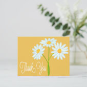 Vielen Dank White Daisy Blume Orange Post Card Postkarte (Stehend Vorderseite)