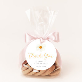 Vielen Dank White Daisy Neutral Baby Dusche Geschenkanhänger