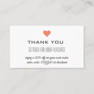 Vielen Dank White Discount Herzens Visitenkarte