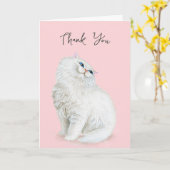 Vielen Dank, White Persian Cat Karte (Gelbe Blume)