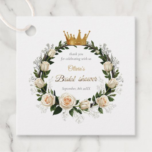 Vielen Dank White Roses & Baby's Atem Geschenkanhänger (Vorderseite)