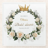 Vielen Dank White Roses & Baby's Atem Glasuntersetzer (Vorderseite)