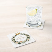 Vielen Dank White Roses & Baby's Atem Rechteckiger Pappuntersetzer (Vor Ort)