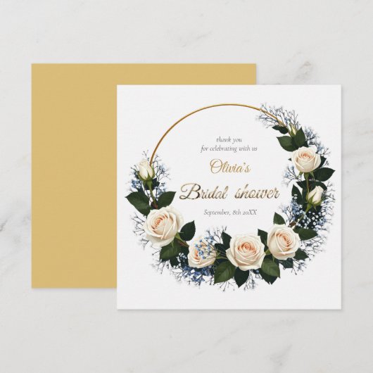 Vielen Dank White Roses & Blue Baby's Atem Dankeskarte (Vorne/Hinten)