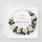 Vielen Dank White Roses & Blue Baby's Atem Dankeskarte (Vorderseite)