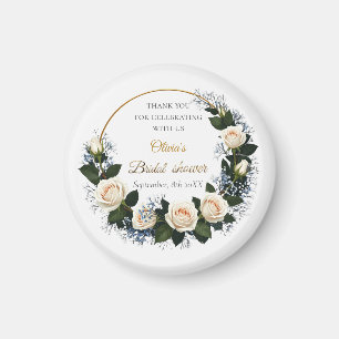 Vielen Dank White Roses & Blue Baby's Atem Magnet