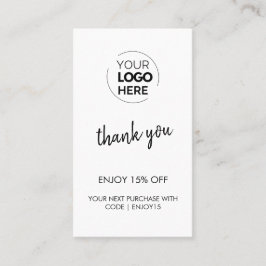 Vielen Dank White Stylish Modern Logo Business Rabattkarte