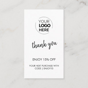 Vielen Dank White Stylish Modern Logo Business Rabattkarte