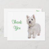 Vielen Dank White Westie Welppy Dog Gruß Postkarte (Vorne/Hinten)