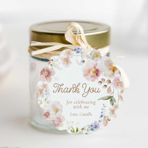 Vielen Dank, Wildblume Birthday Round Geschenkanhänger
