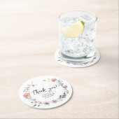 Vielen Dank Wildblume Federbaby Dusche Runder Pappuntersetzer (Vor Ort)