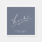 Vielen Dank Winter Blue Wedding Napkins Serviette (Vorderseite)