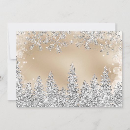 Vielen Dank Winter Silber Pine Gold Babydusche Dankeskarte (Rückseite)