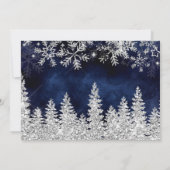 Vielen Dank Winter Silber Pinienbrunnen Babydusche Dankeskarte (Rückseite)