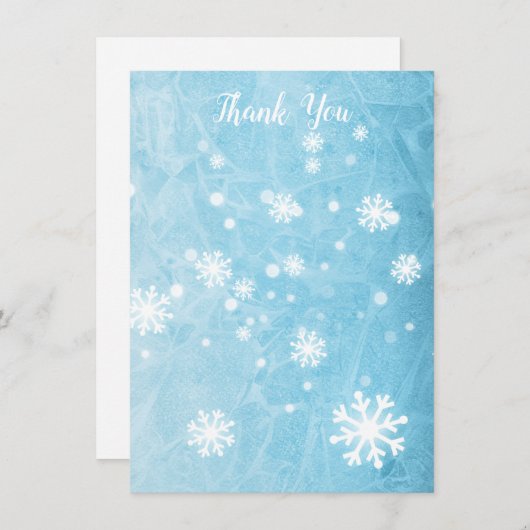 Vielen Dank Winter Snowflake Serial Text Flat Card (Vorne/Hinten)
