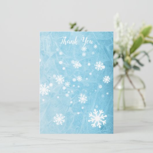 Vielen Dank Winter Snowflake Serial Text Flat Card (Stehend Vorderseite)