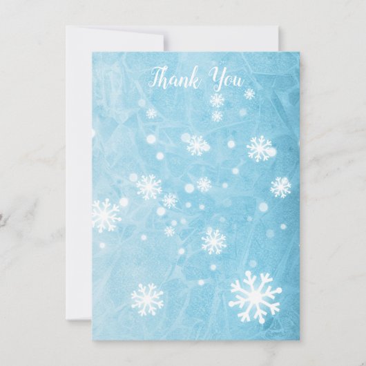 Vielen Dank Winter Snowflake Serial Text Flat Card (Vorderseite)