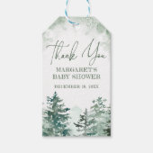 Vielen Dank Winterwald Babydusche Geschenkanhänger (Vorderseite)