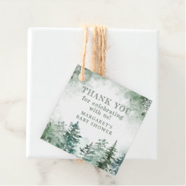 Vielen Dank Winterwald Babydusche Geschenkanhänger