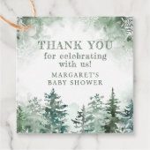 Vielen Dank Winterwald Babydusche Geschenkanhänger (Vorderseite)