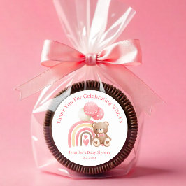 Vielen Dank, wir können frühzeitig pink Babydusche Runder Aufkleber