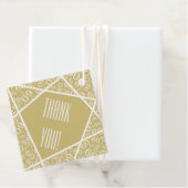 Vielen Dank Wonky Linien 60 Zahlenmuster Gold/Weiß Geschenkanhänger (Beispiel)