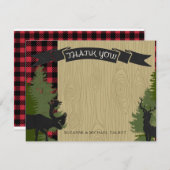 Vielen Dank Woodland Forest Lumberjack Baby Dusche Mitteilungskarte (Vorne/Hinten)